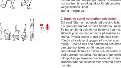 Träningsschema för att minska magen hemma (stående)